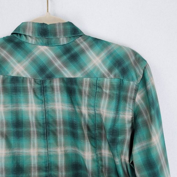 Kuhl Tops Kuhl Shirt Women Medium Green Plaid Button Down Long